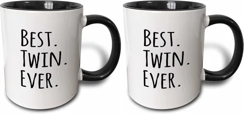 Vista 11 de 3dRose Best Twin Ever - Taza de 11 onzas, color negro