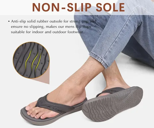 Vista 5 de KuaiLu - Sandalias deportivas para hombre, cómodas, con soporte ortopédico para el arco y fascitis plantar, para exteriores, verano o playa, tallas