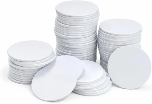 Vista 9 de 50 tarjetas de monedas NFC, tarjetas NFC NTAG215 en blanco, chip NFC rewitable de 0.984 in/1 pulgada, 215 tarjetas redondas con parte trasera