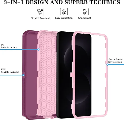 Vista 40 de ONOLA Funda compatible con Samsung Galaxy S24 Ultra con protector de pantalla HD, resistente a los golpes y a las caídas, funda de 3 capas
