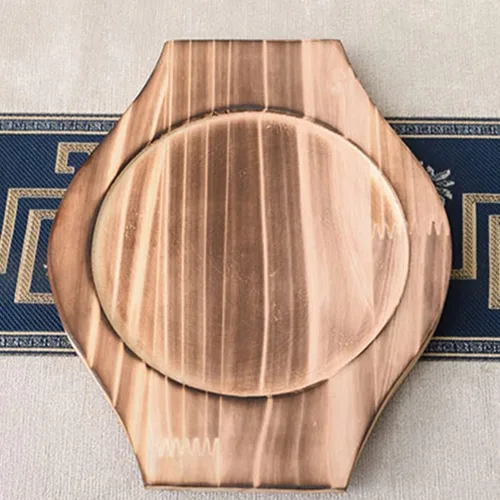 Vista 7 de UPKOCH Soporte coreano Dolsot Stone Bowl Base de madera Cazuela Olla Bandeja Bibimbap Bowl Estera de madera Hot Pot Trivet Trivet Coaster S
