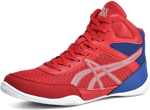 Vista 5 de Zapatos de boxeo unisex, cómodos y profesionales, antideslizantes, botas de boxeo informales, ligeras, duraderas, con malla transpirable