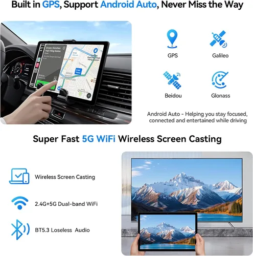 Vista 6 de Topsand Tablet Android 15 de 10 pulgadas con ranura para tarjeta SIM desbloqueada, teléfono tablet 4G celular, Octa-Core, 12GB+64GB, ampliable a