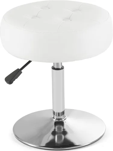 Vista 13 de Gitrah Silla de Tocador Negra para Cuarto de Maquillaje Taburete de Tocador para Cuarto de Maquillaje Redondo Acolchado de Cuero PU Silla