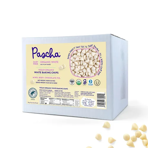 Vista 16 de Pascha Mini chispas de chocolate semidulce orgánico a granel para hornear, 55% de cacao, sin alérgenos, sin OMG, veganas y de comercio justo, 10