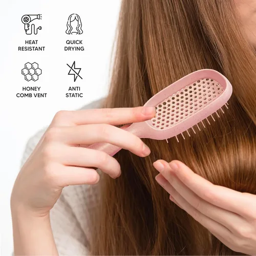 Vista 4 de TADA Natural Beauty - Cepillo desenredante para cabello rizado, grueso, ondulado y fino, agujeros de ventilación para secado rápido y peinado