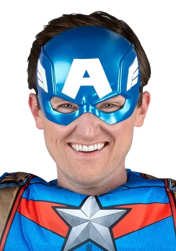 Vista 5 de Disfraz de Hombre Capitán América con Músculos Multicolor