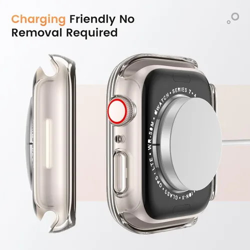 Vista 5 de Goton Funda impermeable con privacidad para Apple Watch, protector de pantalla, película de vidrio templado anti-espía, cubierta iWatch, carcasa