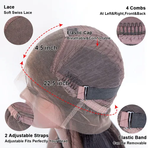 Vista 7 de premier Pelucas de encaje frontal 360 de cabello humano prearrancado ondulado con encaje 360 para mujeres negras, pelucas de cabello humano