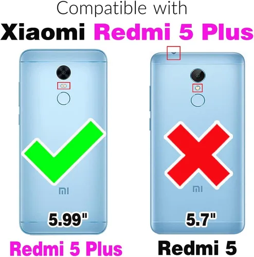 Vista 2 de ELISORLI Funda compatible con Xiaomi Redmi 5 Plus, resistente y delgada, accesorios de celda delgada, ajuste antideslizante, goma TPU para teléfono
