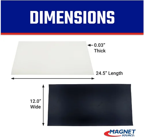 Vista 2 de Lámina magnética flexible de vinilo blanco, de 0,030 in de grosor, 12 in de ancho y 24 in de largo (paquete de 1)