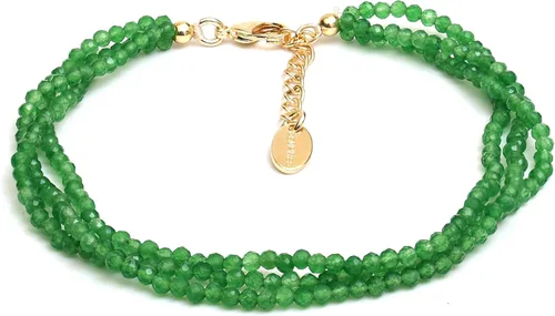 Vista 25 de Gempires - Pulseras de cuentas naturales de múltiples hebras, ligeras, hechas a mano, hipoalergénicas, de 8 pulgadas, chapadas en oro, elegantes