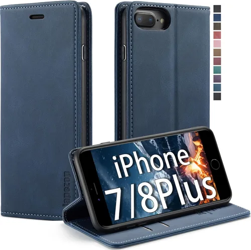 Vista 30 de japezop Funda tipo cartera compatible con iPhone Xs/iPhone X con tarjetero y bloqueo RFID, funda de cuero suave con soporte magnético y funda Negro