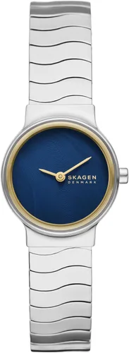 Vista 8 de Skagen Freja Reloj de cuarzo con correa de malla de acero inoxidable para mujer Cuero negro/Plateado