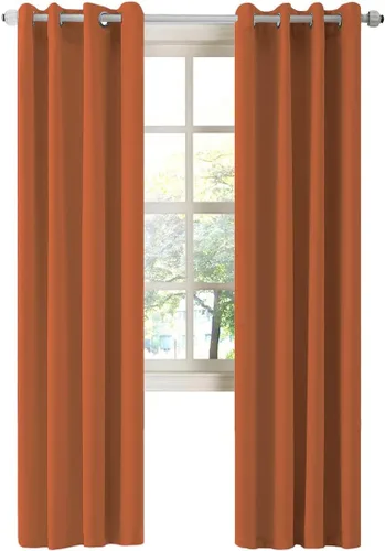 Vista 11 de LA PALMA Cortinas opacas con aislamiento térmico y ojales, para sala de estar, dormitorio, paquete de 2 paneles