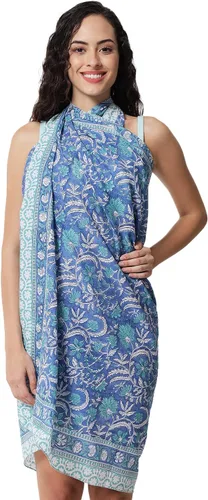 Vista 6 de Pareo de playa para traje de baño para mujer, falda envolvente con estampado a mano