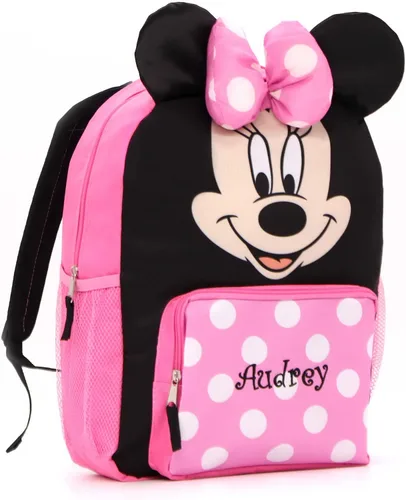 Vista 2 de DIBSIES Mochila de personajes con licencia personalizada 16 pulgadas Minnie Mouse Mochila