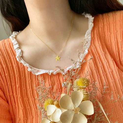Vista 21 de LANG XUAN 2 piezas - Collar de amistad de mariposa, de la suerte, elefante, perla, circulo, collar con dije para mujer.
