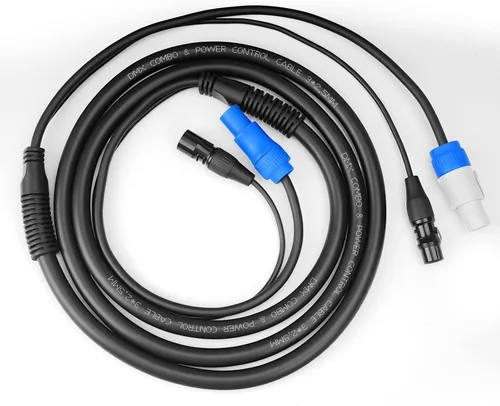 Vista 7 de SMALL-EYE Cable de enlace combinado DMX y Power Con de 3 pines de 2 pies – Control de potencia 13AWG DMX macho a hembra cable para accesorios