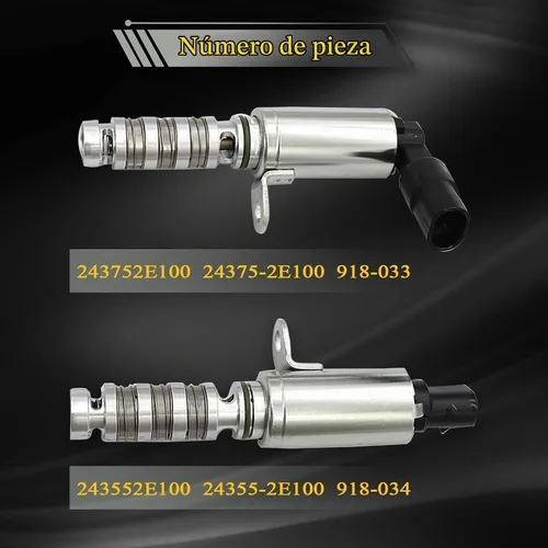 Vista 3 de NLQR 2 piezas de escape de admisión VVT Electroválvula Kit de actuador de posición del árbol de levas 24355-2E100 24375-2E100 Compatible con Hyundai