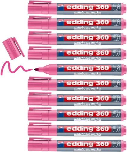 Vista 8 de edding 360 whiteboardmarker - zwart - 10 whiteboardstiften - ronde punt 0.059 - 0.118 in - boardmarker uitwisbaar - para pizarra, rotafolio Negro