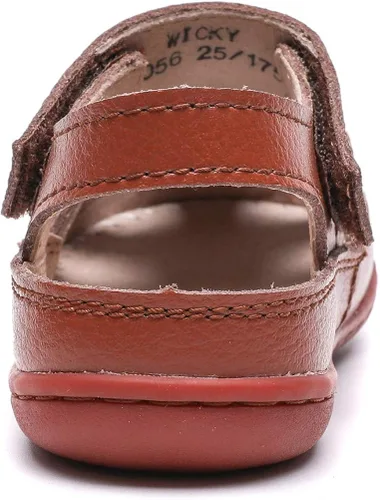 Vista 5 de DADAWEN - Sandalias de pescador con correa de cuero para niña y niño (bebé, niño pequeño, niño grande)