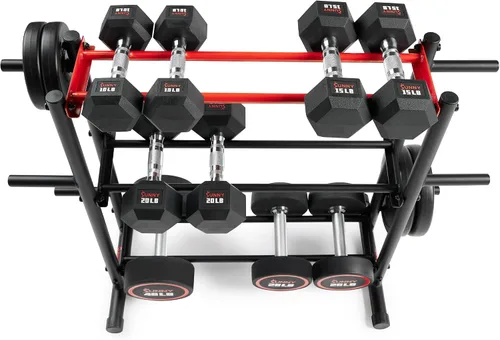 Vista 4 de Sunny Health & Fitness Home Gym Weight & Barbell Storage Rack Stand