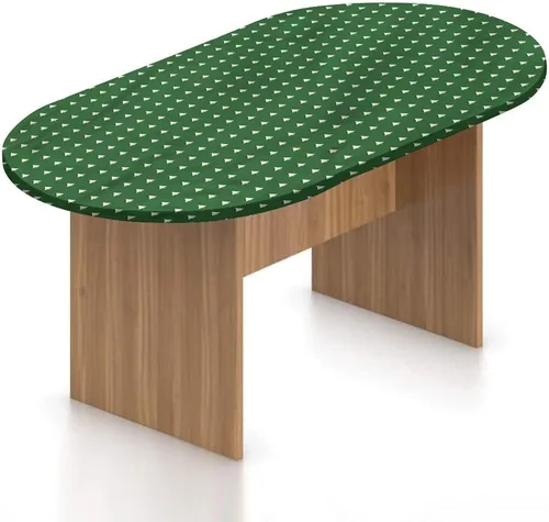 Vista 13 de Mantel ajustable ovalado de poliéster con bordes elásticos de Navidad, felicitación de Año Nuevo con estampado de guirnalda de acebos, se adapta a