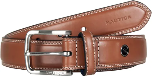 Vista 4 de Nautica Men's Dress Leather Belt for Suits and Pants Classic Business Fashion Adjustable Metal Buckle