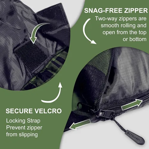 Vista 4 de XL Queen Size Double Sleeping Bag for 2 Adults Camping