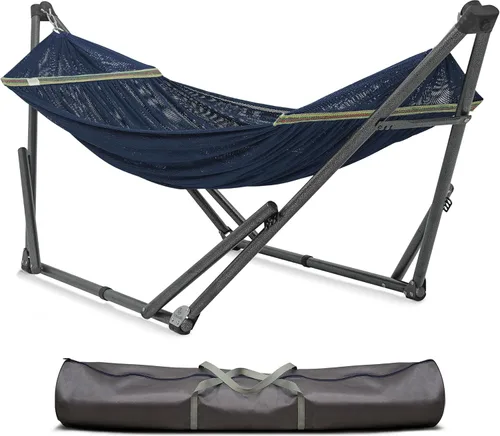 Vista 9 de Soporte de hamaca Tranquillo Uniki con garantía de 3 años, hamaca plegable instantánea de 30s con soporte, hamaca de camping con capacidad de 550 1.