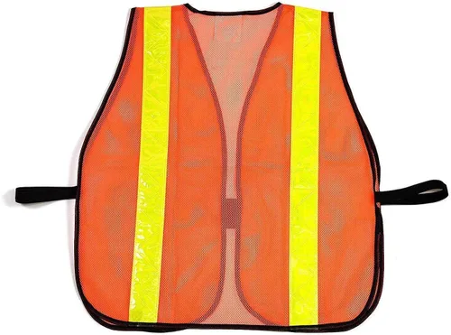 Vista 7 de RK Breakaway - Chaleco de seguridad con rayas reflectantes y bolsillo de plástico transparente para identificación Negro