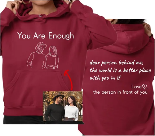 Vista 28 de Sudaderas con capucha personalizadas diseñan el tuyo propio, retrato de camisa de la foto, regalos personalizados para el día de San Valentín