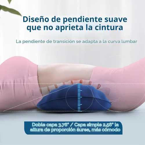 Vista 6 de Almohada de apoyo lumbar ajustable RESTCLOUD de espuma viscoelástica para dormir, almohada de soporte para la espalda para aliviar el dolor