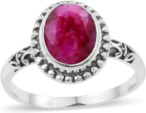 Vista 7 de Anillo de plata de ley 925 para mujer, anillo único de gema ovalada hecho a mano