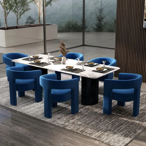 Vista 15 de Modernas sillas de comedor, silla de sherpa tapizada de terciopelo con respaldo, silla de tocador Boucle ensamblada cómoda para cocina, comedor