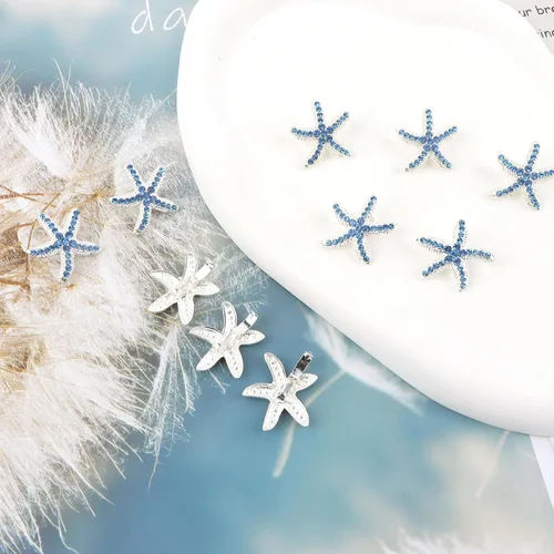 Vista 7 de YISSION Lindos horquillas para el cabello, clips y pasadores con diamantes de imitación, 20 piezas de estrellas de mar azules, pequeños accesorios