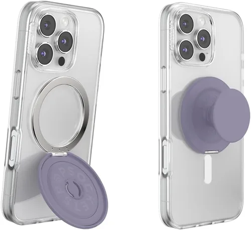 Vista 14 de PopSockets Agarre Kick-Out para MagSafe, Kickstand- Knurl Gunmetal Moleteado Gunmetal