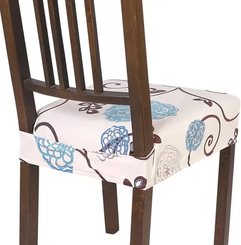 Vista 12 de SearchI Juego de 2 fundas de asiento elásticas para sillas de comedor, suaves, extraíbles y lavables, para sillas de comedor, protector de asiento