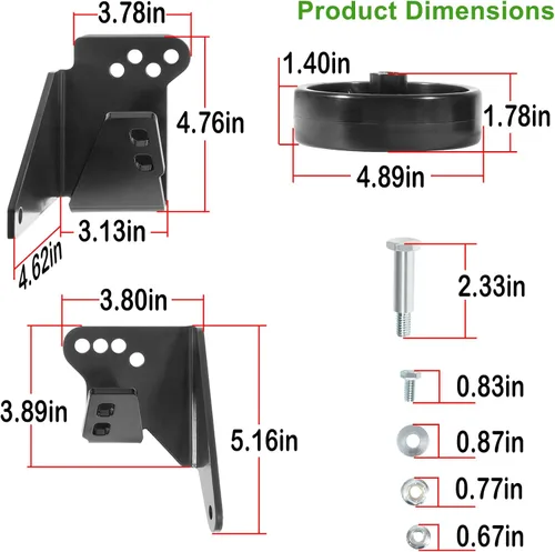 Vista 6 de OEM-190-183 Kit de rueda de cubierta para MTD Lawn Tractor 38 pulgadas y 42 pulgadas cubiertas 2009 y anteriores