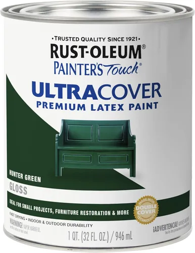 Vista 28 de Rust-Oleum 1976502 Painter's Touch - Pintura de látex, cuarto de galón, negro plano, 32 onzas líquidas, (paquete de 1)