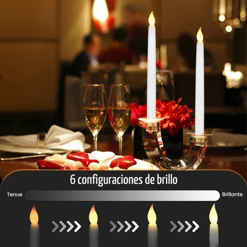 Vista 3 de Tuanse - 24 velas LED sin llama de 11 pulgadas para Halloween, color blanco