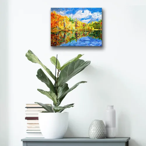 Vista 7 de Epic Art 'Falling' de Mandy Budan, arte de pared de vidrio acrílico, 16 x 12 pulgadas