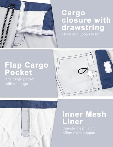 Vista 6 de unitop Pantalones cortos de verano para hombre, de secado rápido