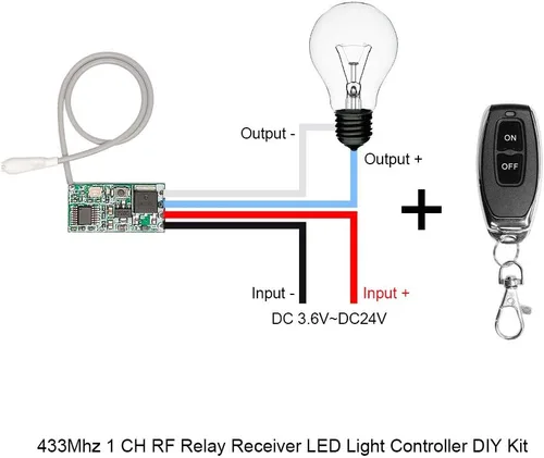 Vista 6 de QIACHIP Interruptor de Control Remoto RF Inalámbrico Universal de 433MHz DC 6V 12V 24V 1CH Canal Relé Interruptores de Control Remoto RF Inalámbrico