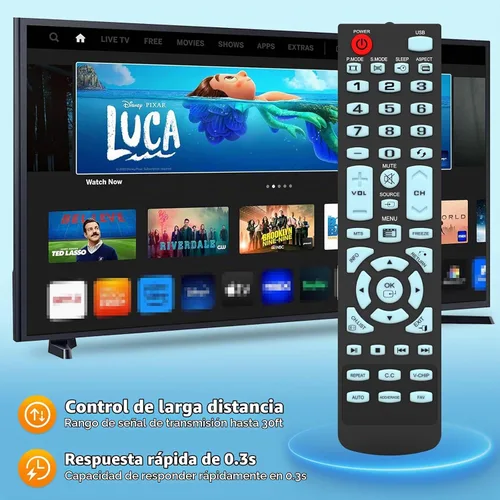 Vista 3 de Elemento de control remoto universal TV compatible con todos los elementos LCD LED TV - No requiere programación