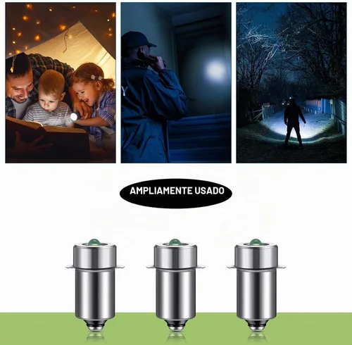 Vista 6 de Honoson 3 piezas 3-6v bombilla LED bombilla de repuesto 3w dc3v P13.5s LED linterna reemplazo