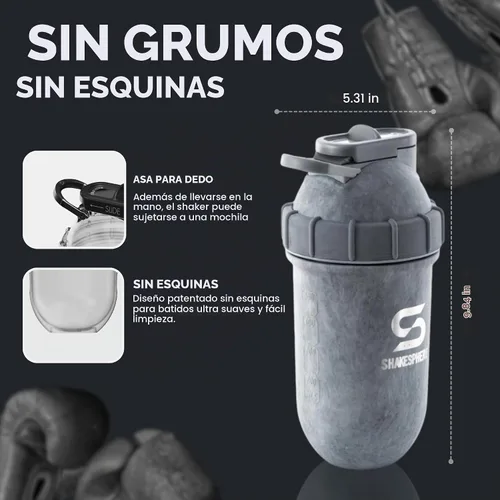 Vista 6 de SHAKESPHERE Botella agitadora de acero inoxidable - Botella agitadora de proteína aislada de 24 oz para bebidas frías y calientes - Ideal