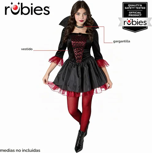 Vista 2 de Rubies Disfraz de vampiro escarlata para jóvenes