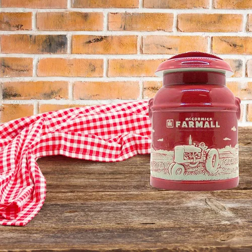 Vista 5 de M Cornell Importers, Inc. IH Farmall - Tarro de galletas de gres con relieve elevado